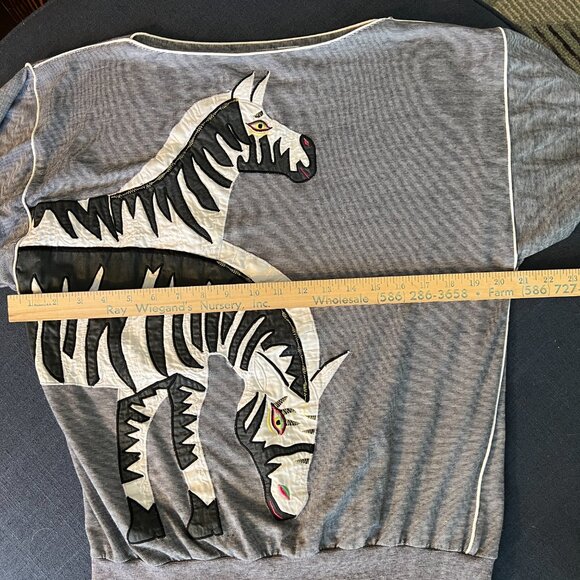 1980's // Vintage // Bonnie Boerer Zebra Sweater // Medium - Picture 5 of 7